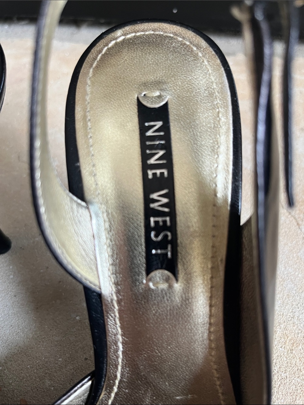Nine West Black Pointed-Toe Slingback Heels - Picture 3 of 6